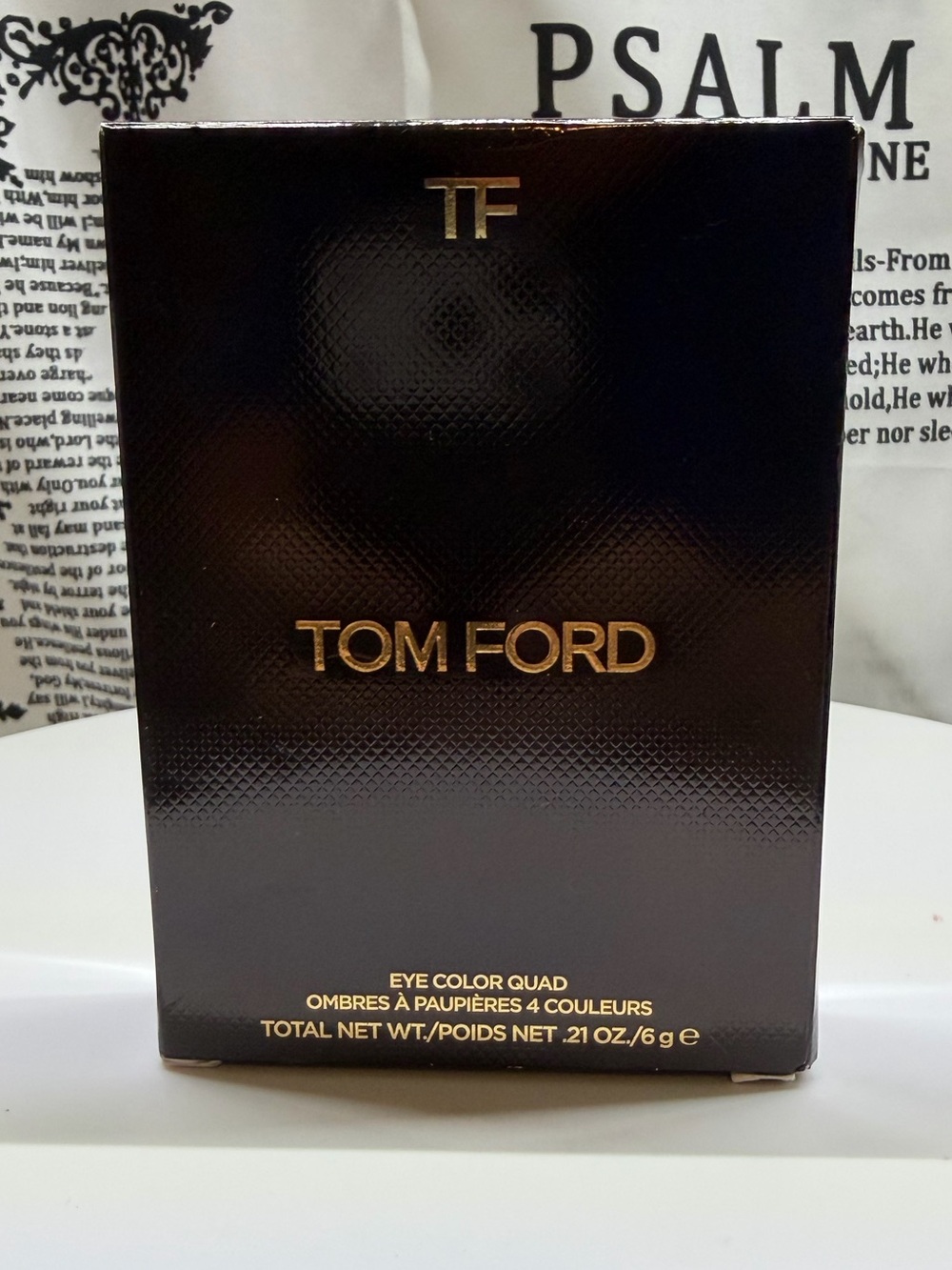 Tom Ford Black and Gold Cosmetic Packaging